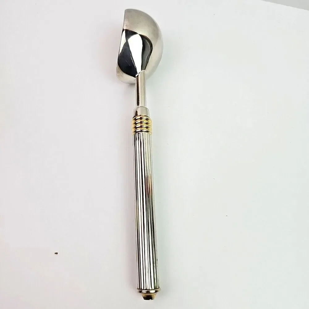 Vintage Ice Cream Scoop Silver Tone with Gold Tone Trim Retro 8 inch Classy